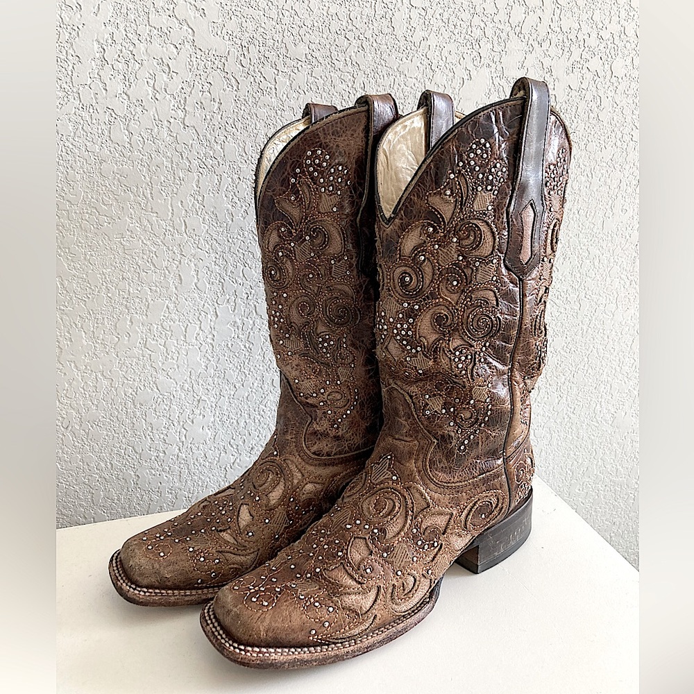 Corral square toe cowgirl boots